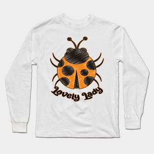 Cute Orange Color Ladybug - Lovely Lady Long Sleeve T-Shirt